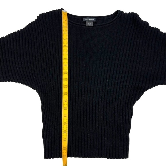 Club Monaco Wool Sweater Black Dolman Sleeve Ribbed Sweater Size XS - Picture 6 of 8